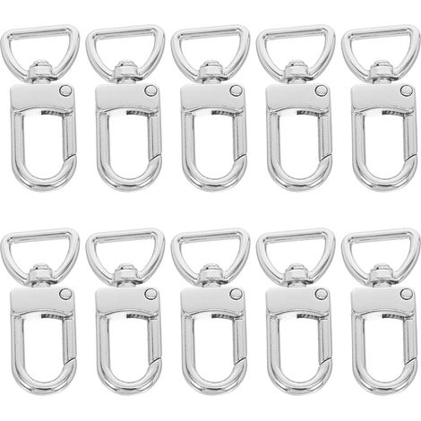 10 Pièces Fermoir Mousqueton en Fer 1/2 Pouce (1/5)