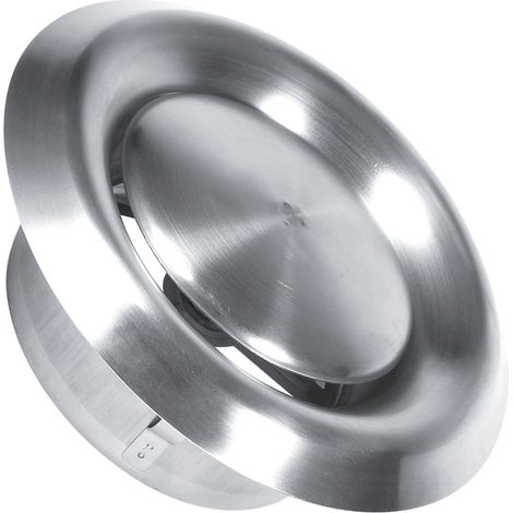 Grille d'aération murale/plafond ronde en inox, bouche de ventilation réglable 100mm, couvercle de conduit d'air domestique. (1/5)