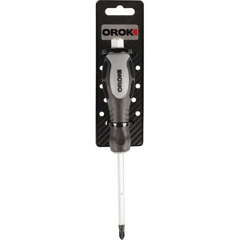 Tournevis cruciforme, Tournevis Plat - 2 x 100 mm - Lame traversante - Outil à Main en Acier allié et en matière Plastique - Tournevis cruciforme 2x100 mm - Pratique - Tournevis à tête Plate (1/4)