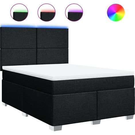 Maison Exclusive - Boxspringbett mit Matratze Schwarz 140x200 cm (1/5)