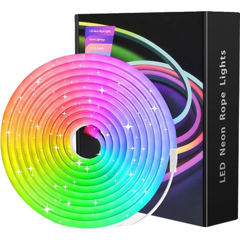 Lumières en corde néon LED, étanches, synchronisation musicale activée, Bluetooth 5M (1/2)