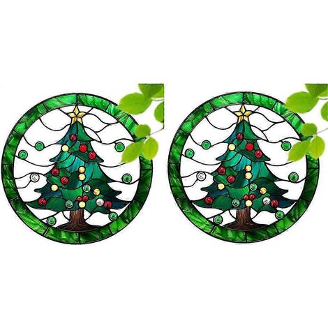 Pendentif disque attrape-soleil en acrylique coloré pour décoration de sapin de Noël - Ornement de Noël éclatant pour rehausser l'ambiance festive (1/5)