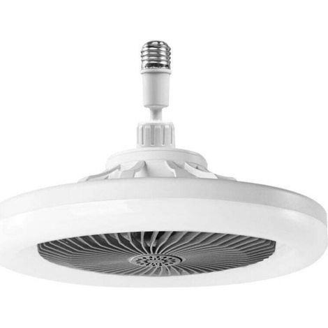Deckenventilator mit Licht, leiser Deckenventilator, E27 dimmbare LED-Deckenleuchte, 3 Geschwindigkeiten, Timer (Grau) [Energieklasse A]