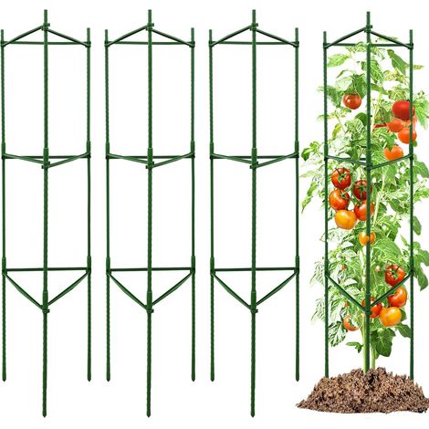 Set di 4 gabbie regolabili per pomodori - Supporto per piante in metallo resistente da 122 cm (48 pollici) - Traliccio fai-da-te per giardino e vasi - Altezza regolabile da 40,6 cm (16 a 192 pollici) (1/5)