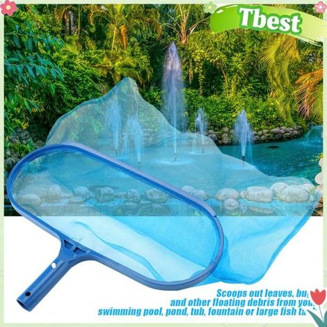 Outil de piscine à sac profond pour écumoire de feuilles en plastique bleu (1/4)