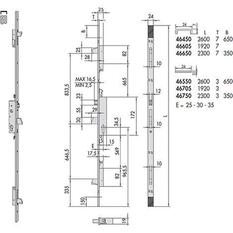 Cisa 46450-25-0 Serratura Multip Cil Sag Rull