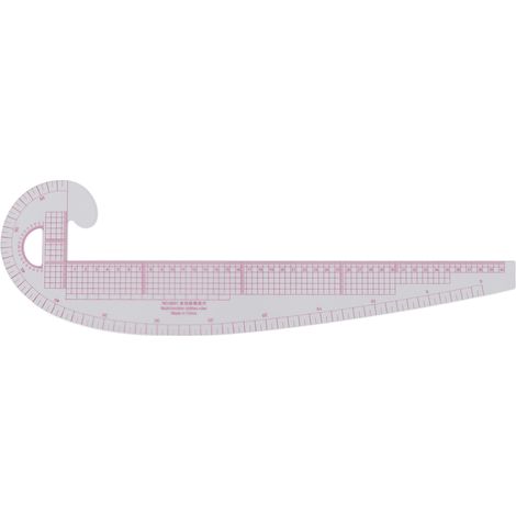 Règle courbe 58cm 6501, corps transparent en plastique haute précision, pour couture et création de patrons de couture (1/5)