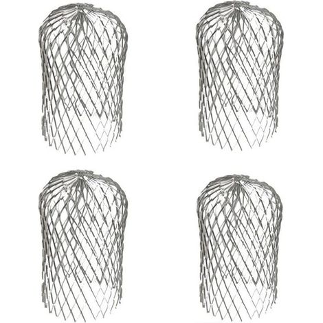 Dachrinnenfilter aus Aluminium, Schutzgitter, Dachrinnenschutz, Metall-Dachrinnenabdeckung, Blätterabweiser für Haus, Vordach, Graben, Ablauf, 4 Stück