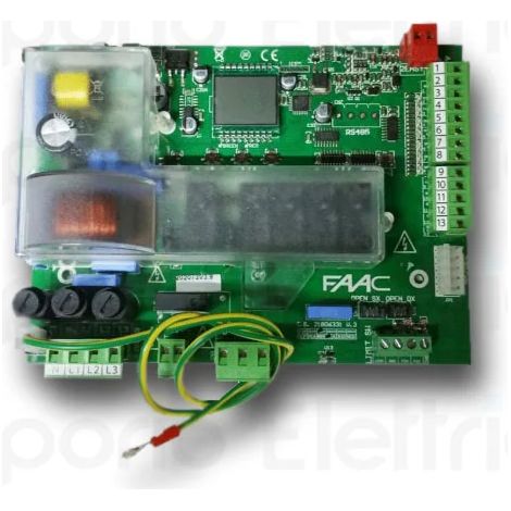 Faac – Centrale de commande électronique pour motorisations 400V – Programmable avec sécurité intégrée – Pour automatismes coulissants 3PH