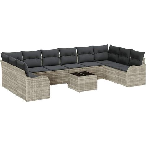 Maison Exclusive - Conjunto de sofá de jardín Gris Claro 55 x 55 (1/5)