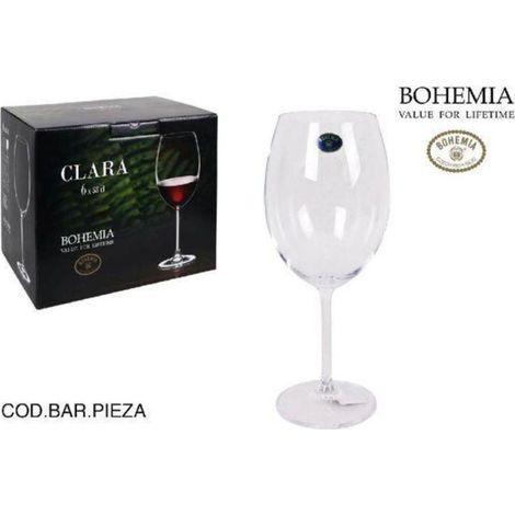58 cls copa vino cristal fino bohemia mod. clara - caja 6 unidades