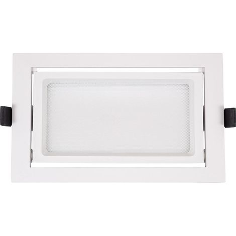Downlight LED 38W Rettangolare Orientabile Chip OSRAM CCT Selezionabile 120 lm/W LIFUD Foro 210x125 mm No Flicker Selezionabile (Caldo-Naturale-Freddo) (1/5)