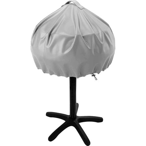 Housse de Barbecue Électrique Rond, Résistante aux Intempéries, avec Découpe pour Poignée, Couvercle Protecteur 50x46cm, Gris (1/5)