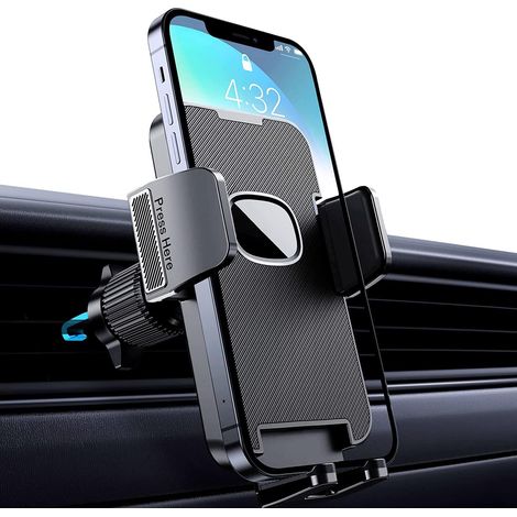 Téléphone Voiture [Clip de Qualité Militaire] Porte Téléphone Voiture Rotatif à 360 Degrés pour Grille D'aération de Voiture Support GPS (Black) (1/5)