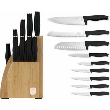 Berlinger Haus BH-2760 Messerset „Schwarze Rose“ im Bambusblock (1/5)