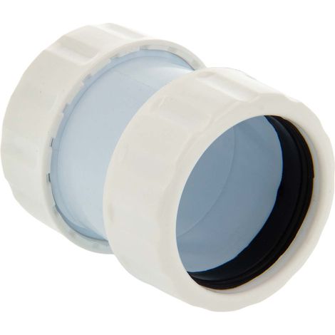 tecuro Kupplung, Doppelmuffe zum Verbinden von Abflussrohr Ø 32 mm, PP- weiß