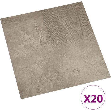 Plancher autocollant 20 unités PVC gris 1,86 m2 (1/5)