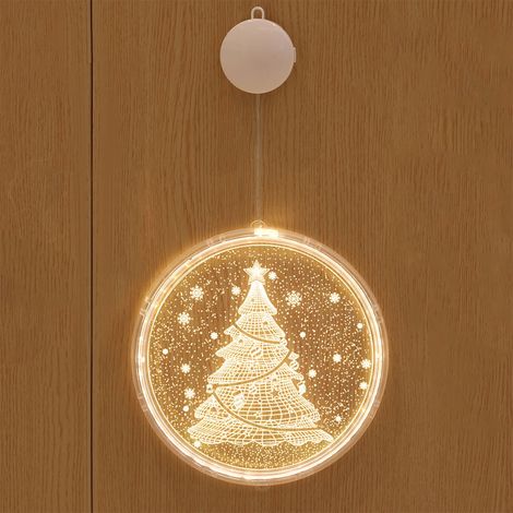 Luminaire 3D En Acrylique - Guirlande Lumineuse De Noël Pour Décoration Murale Fenêtre Chambre Patio Intérieur - 1 Pièce (1/2)