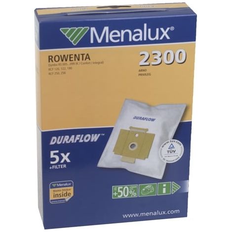 Menalux - sacchetto aspirapolvere synt rowenta dymbo 2300 5 pezzi+ filtro - 9001961292 - 7321429394765