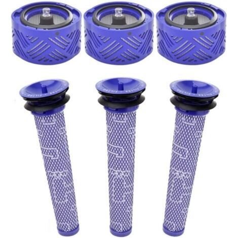 Lot de 6 filtres HEPA de rechange pour aspirateurs Dyson V6 DC58 DC59 DC62 DC72 DC74 SV03 SV04 SV05 SV06 SV07 SV08 SV09 Absolute Animal Motorhead, références 965661-01 et 966741-01 (1/5)