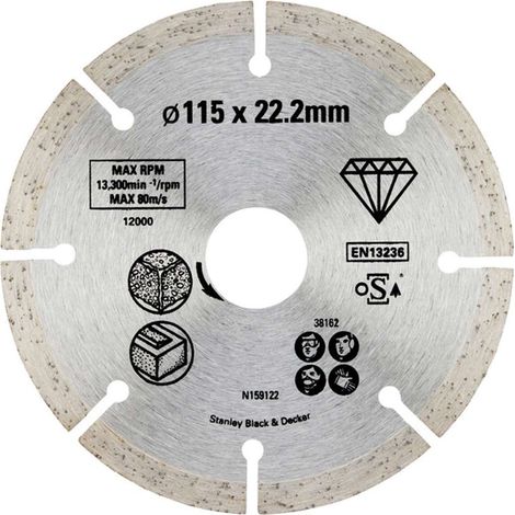 Diamante lama Stanley - segmentato 115 mm (1/2)