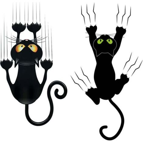 Stickers Auto Chat - 2 Autocollants PVC Mignons pour Décoration Voiture (1/4)