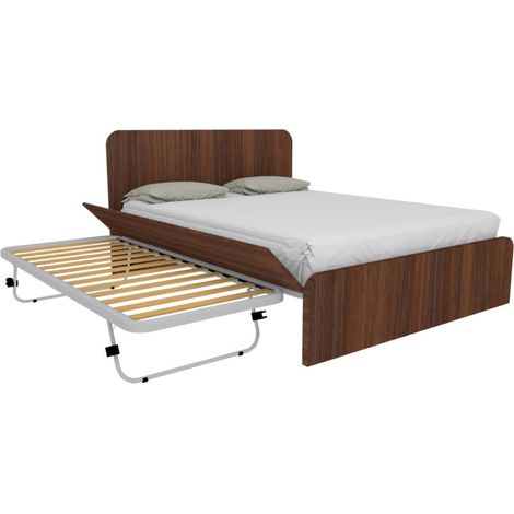 Letto matrimoniale 160x200 con rete estraibile e sollevabile - Noce Caracalla