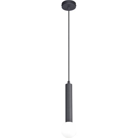 Suspension moderne noire sable, boule blanche G9 Italux (1/3)