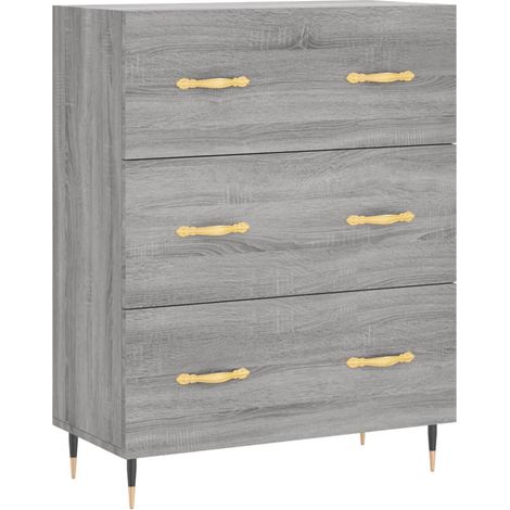 Aparador cómoda cómoda armario mueble organizador cocina salón salón Sonoma 69,5 x 34 x 90 cm madera contrachapada gris 020036478 (1/5)