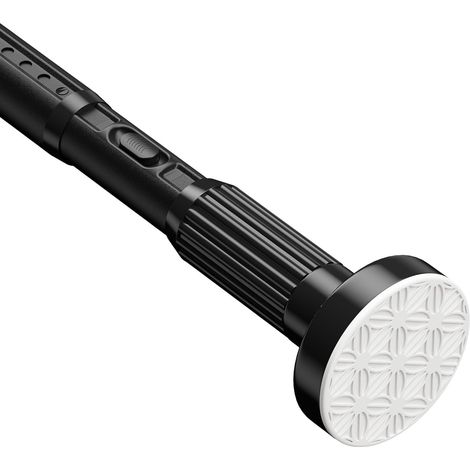Tringle Rideau Sans Percage - 1 Unité - Acier Inoxydable Noir - Extensible 104 à 322 cm - Salle de Bain et Fenêtre - Diamètre 32 mm (1/5)