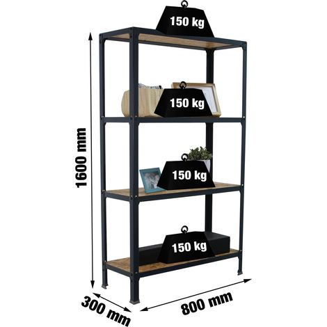 Simonhome Click Wood Mini mensola antracite OSB
