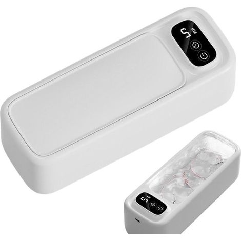 Ultraschallreiniger – Schmuck & Brillen – Gründliche Reinigung – 360°-Reinigung – 22 x 8 x 6,5 cm – Weiß (1/5)