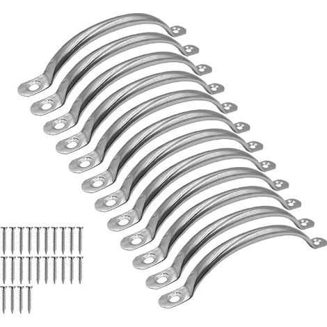 Stainless Steel Handles Kitchen Cabinet Handles with Screws for Kitchen, Cabinet, Drawer, Bathroom, Bedroom (Silver) (1/3)