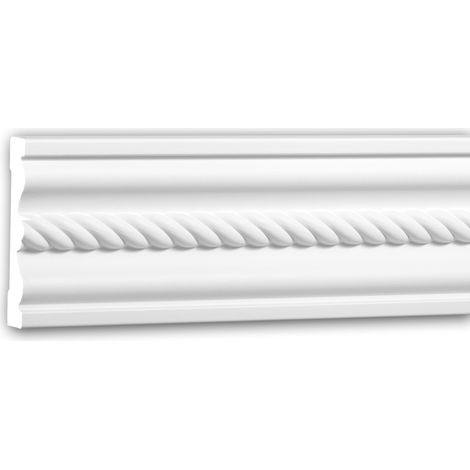 Moldura para pared 151373 Profhome Perfil de estuco Moldura decorativa Moldura friso estilo Neoimperio blanco 2 m