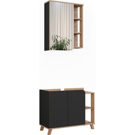 Badmöbel-Set Karen, Sonoma/Anthrazit, 2 Teile, Vicco
