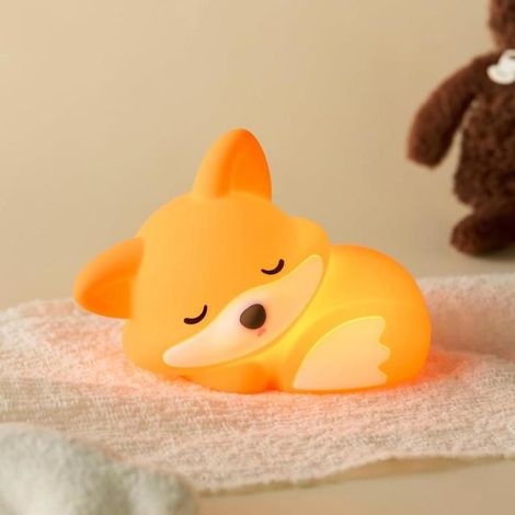 Veilleuse Renard - Lampe LED souple en forme d'animal, en silicone alimentaire, 2 niveaux d'intensité, veilleuse de chambre d'enfa,g (1/5)