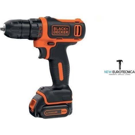 Trapano avvitatore a batteria bdcdd12 black and decker - volt 10,8 ah 1,5