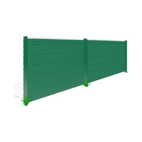 Cloture & Jardin – Kit grillage rigide avec occultation PVC vert 10M – Panneaux en acier thermolaqué – Maille 200x55mm – Fil 4/5mm – Hauteur 1,23m (1/4)