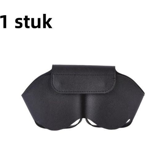 Étui de rangement en cuir pour casque Bluetooth circum auriculaire avec fermeture magnétique et protection des oreillettes noir (1/4)