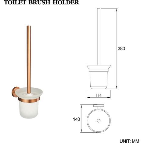 Porte-brosse WC - Porte-serviettes/crochet/porte-savon/porte-brosses WC/porte-essuie-tout - Accessoires de salle de bain en or rose brossé de haute qualité (1/5)