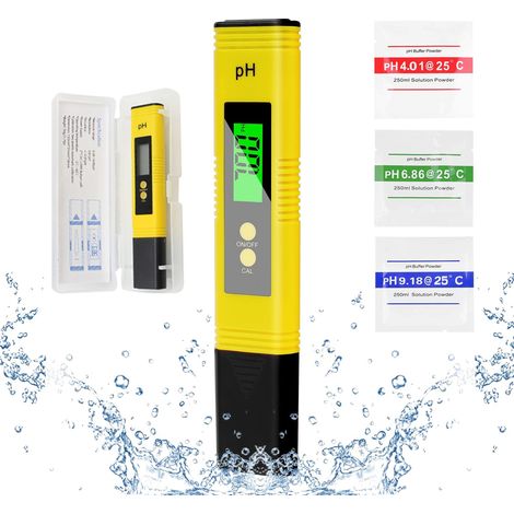 Houhence – Testeur de pH professionnel portable – Plage de mesure 0-14 pH – Précision ±0,01 pH – Écran LCD rétroéclairé pour aquariums et piscines (1/5)