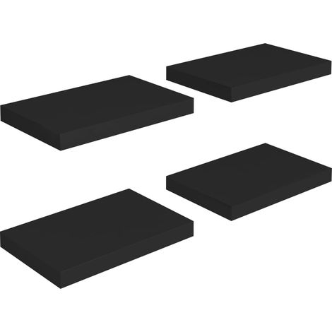 vidaXL Scaffali a Parete 4 pz Neri 40x23x3,8 cm in MDF
