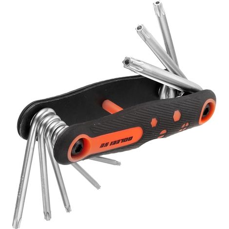 8pcs Cr-V Torx Star T9-T40 Folding Steel Hex Keys with Rubber Handle for Home Basic Repairs (1/5)