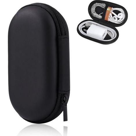1 bolsa rígida, a prueba de golpes e impermeable para discos duros, baterías, cables o accesorios electrónicos.
