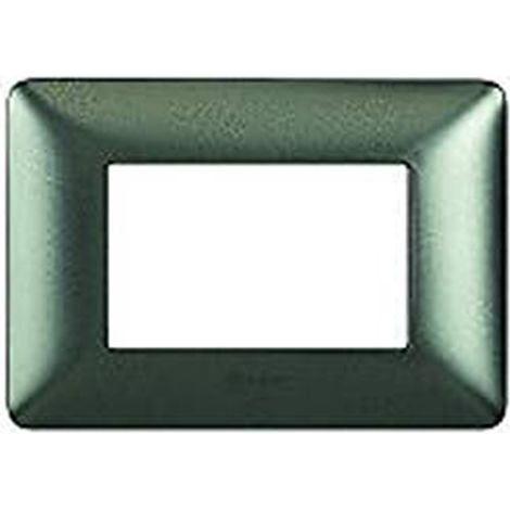 Placca 4 Moduli Matix, in Tecnopolimero, Nichel Nero