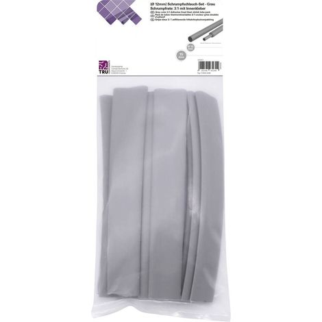 TRU COMPONENTS T1902CA040 ASSORTIMENTO DI GUAINE TERMORETRAIBILI GRIGIO 12 MM RAPPORTO DI RESTRINGIMENTO:3:1 15 PZ. (1/3)