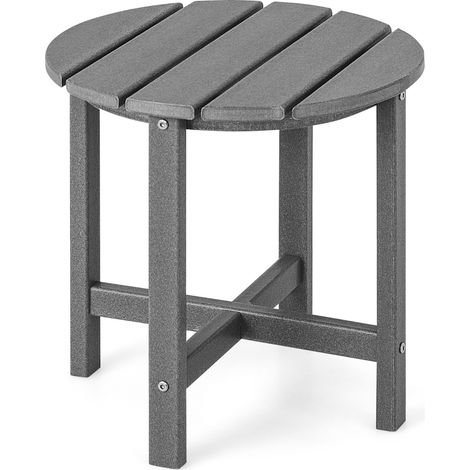 Tavolino rotondo esterno patio portico Tavolo adirondack HDPE resistente intemperie Grigio (1/4)