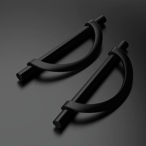 Lot de 8 poignées de cuisine noires de 128 mm en alliage de zinc, avec vis, pour bureaux, tiroirs, armoires et placards.