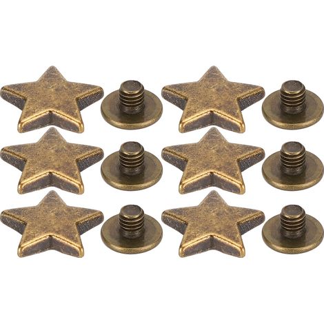50 Sets Rivets en Alliage de Zinc Étoile 12MM Anticorrosion pour Vêtements (Bronze) (1/5)