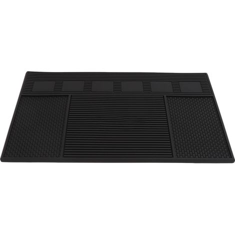Tapis de rangement pour outils de coiffure antidérapant en silicone, idéal pour les salons de coiffure. (1/5)
